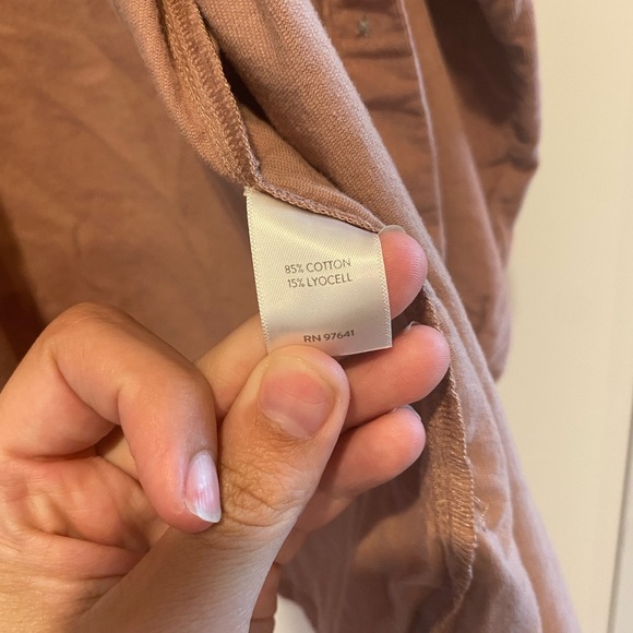 J Jill Dusty Pink Corduroy Long Sleeve Button up Medium petite - Picture 4 of 6